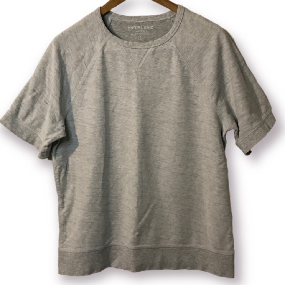 EVERLANE 100% COTTON Grey Crewneck Sweater/T-Shirt. THICK POLO STYLE FABRIC